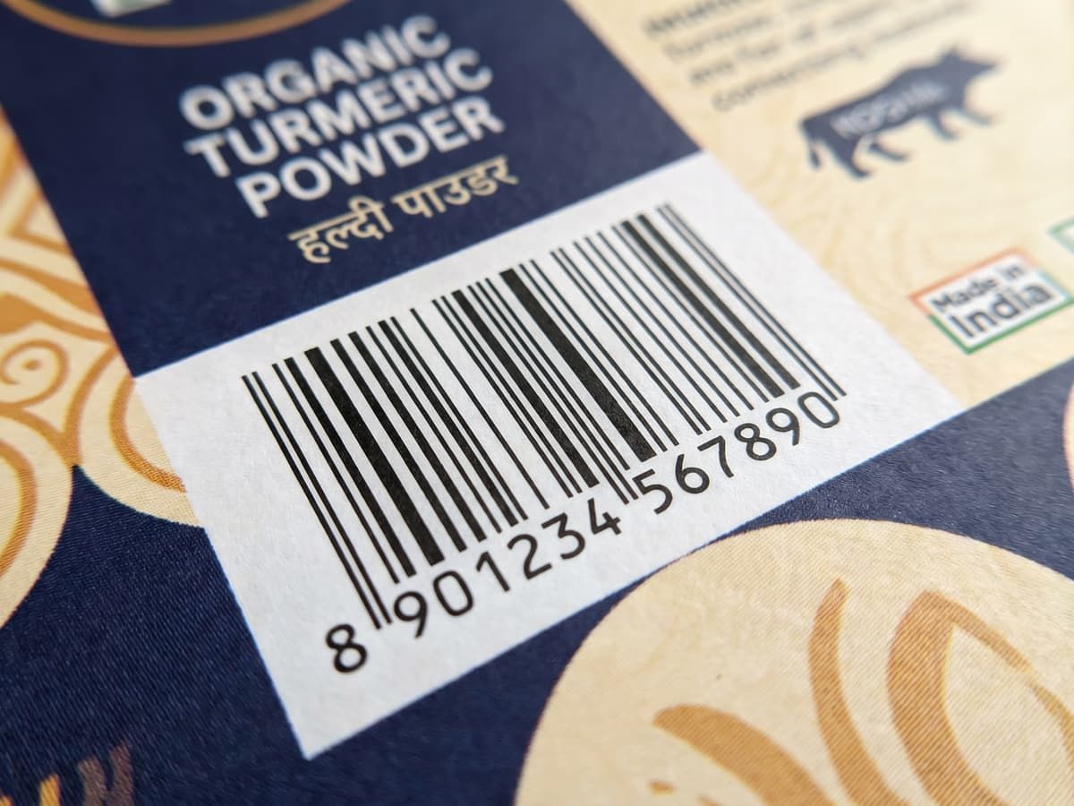 EAN-13 barcode printed on a retail product package