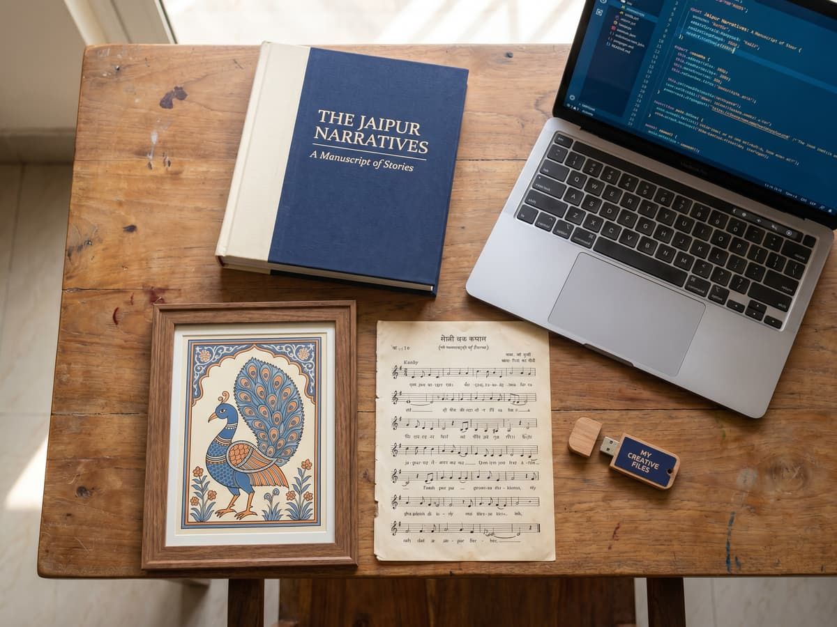 Creative works protected by copyright: a manuscript, source code and artwork