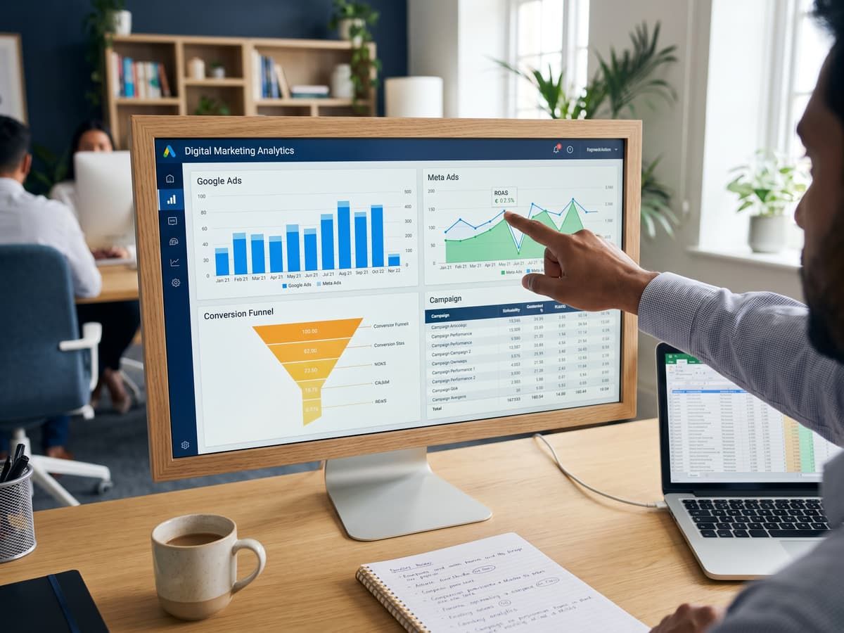 A live campaign dashboard during a monthly review