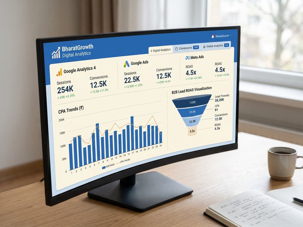 A marketing analytics dashboard with campaign performance charts