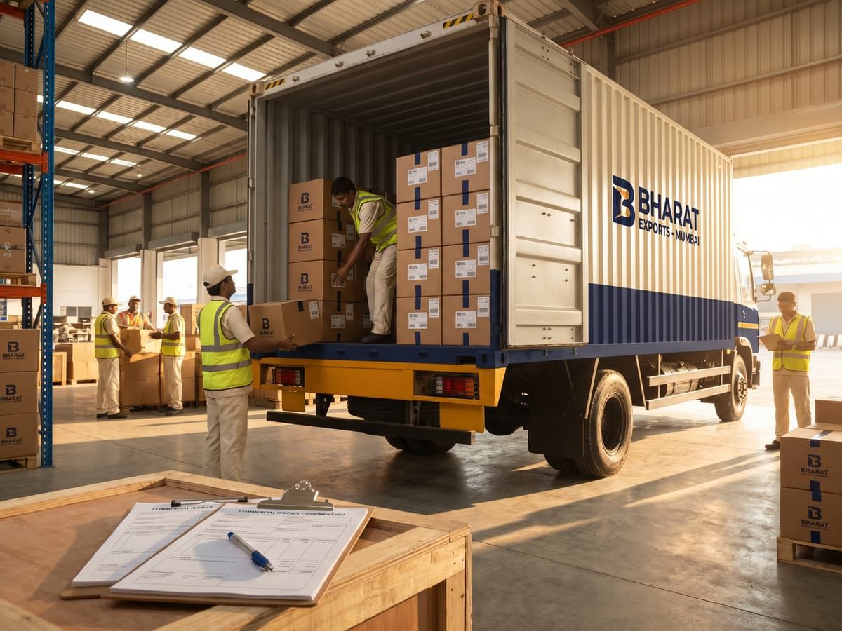 An exporter's first shipment leaving the warehouse