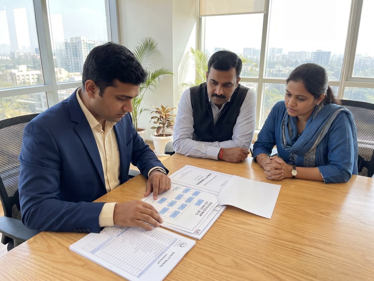 An ISO 9001 audit in progress at a client office