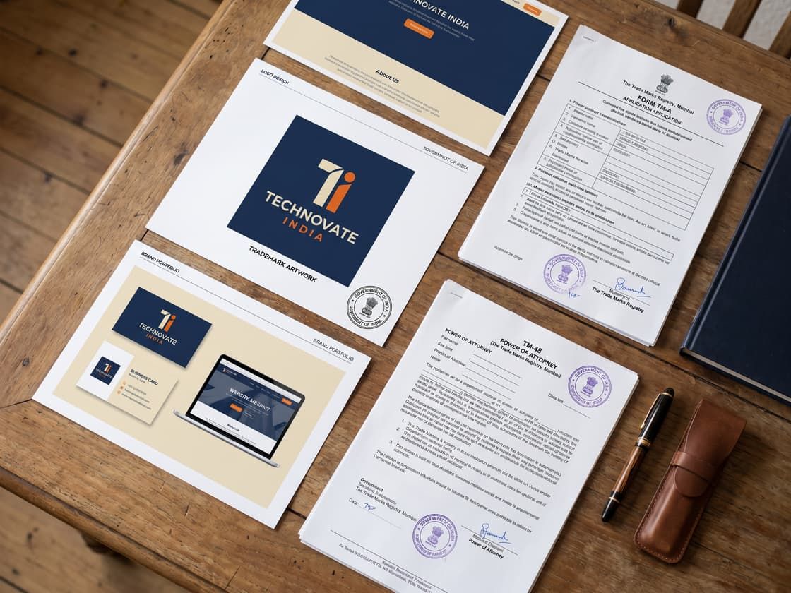 Trademark filing materials: the mark artwork, TM-48 power of attorney